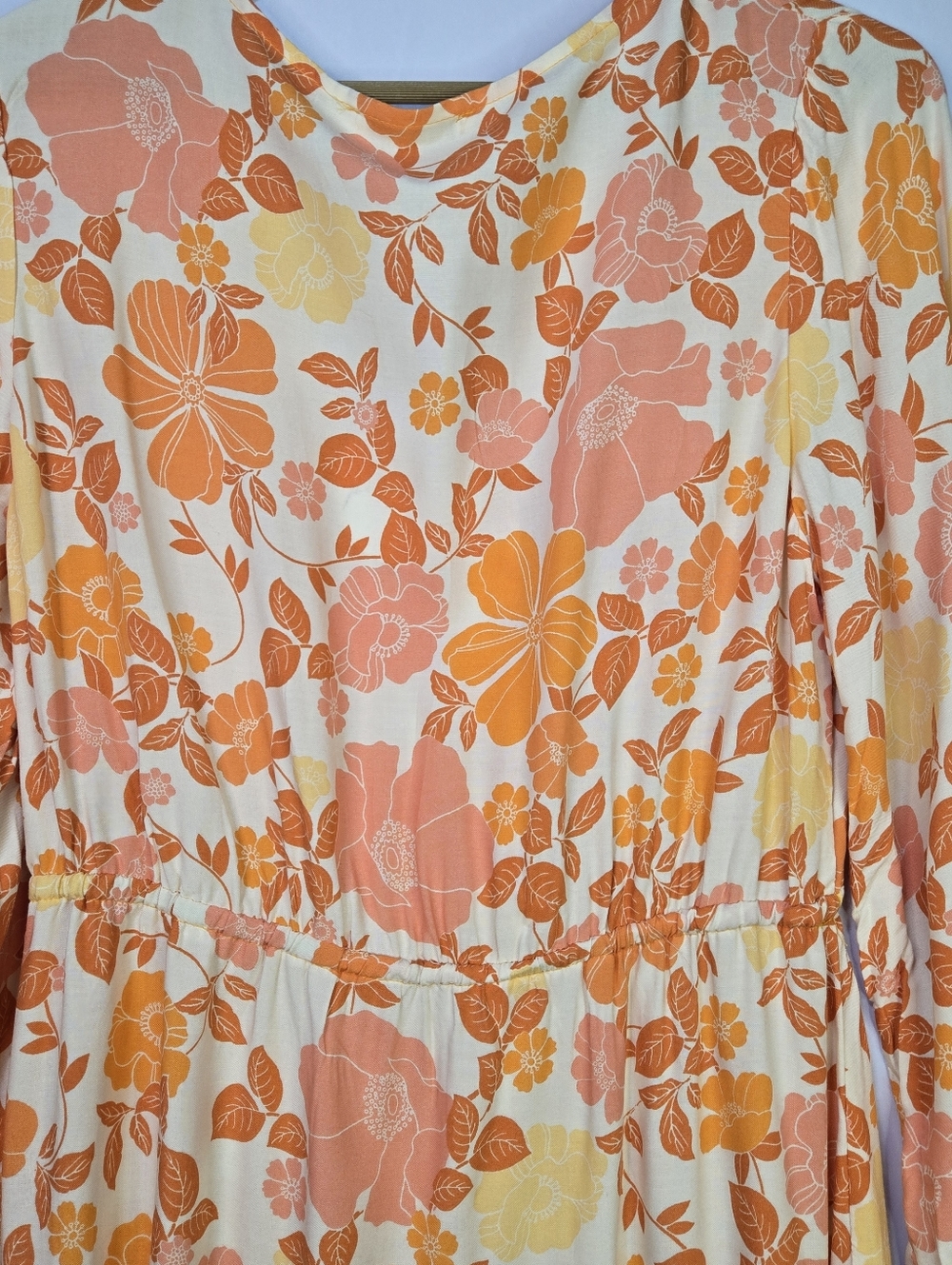 Petal & Pup Size 10 Sunny Orange Floral Dress, Tie Waist & Tiered Bottom. NWT - Picture 9 of 12